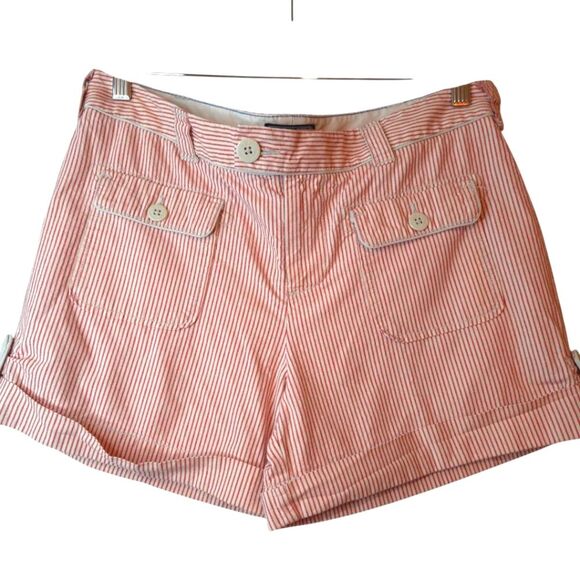 Polo Jeans Co. Ralph Lauren Retro Striped Red & White Shorts Size 8 Y2K Nautical - Picture 1 of 15